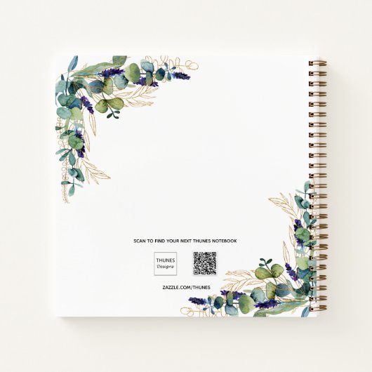 Gästebuchbestätigung Eukalyptus grün Kreuz Notizblock (Rückseite)