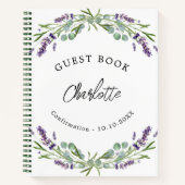 Gästebuchbestätigung lavender violet eucalyptus notizblock (Vorderseite)