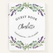 Gästebuchbestätigung lavender violet eucalyptus notizblock (Vorderseite)
