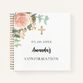 Gästebuchbestätigung Rosa Blumengrün Notizblock (Vorderseite)