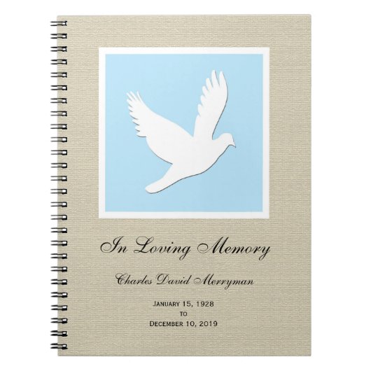 Gästebuchbuch-Gedenkbuch - Dove Notizblock (Vorderseite)