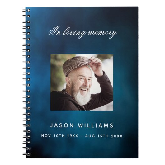 Gästebuchdenkmal Beerdigung Blau Himmel Foto Notizblock (Vorderseite)