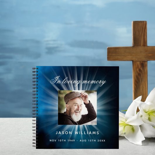 Gästebuchdenkmal Beerdigung Blau Himmel Foto Notizblock