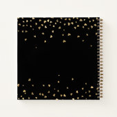 Gästebuchdenkmal Beerdigung schwarze goldene Herze Notizblock (Rückseite)