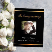 Gästebuchdenkmal-Beerdigung schwarzes Foto Notizblock