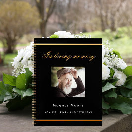 Gästebuchdenkmal-Beerdigung schwarzes Foto Notizblock