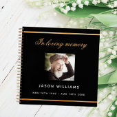 Gästebuchdenkmal-Beerdigung schwarzes Foto Notizblock