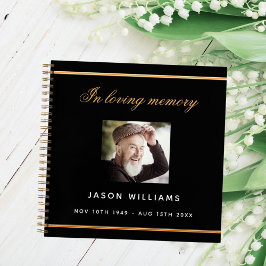 Gästebuchdenkmal-Beerdigung schwarzes Foto Notizblock