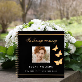 Gästebuchdenkmal-Beerdigung schwarzes Foto Notizblock