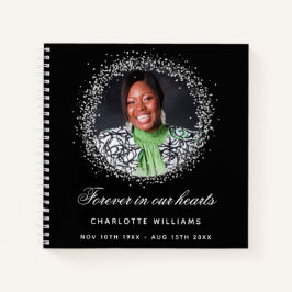 Gästebuchdenkmal Foto schwarz silber Notizblock