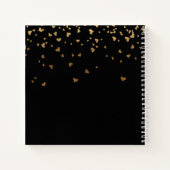 Gästebuchdenkmal Foto Schwarze Goldherzen Notizblock (Rückseite)