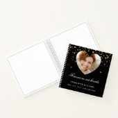 Gästebuchdenkmal Foto Schwarze Goldherzen Notizblock (Innenseite)