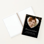 Gästebuchdenkmal Schwarze goldene Herzen Foto Notizblock (Innenseite)