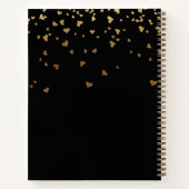 Gästebuchdenkmal Schwarze goldene Herzen Foto Notizblock (Rückseite)