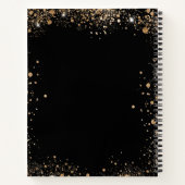 Gästebuchdenkmal Schwarzes Gold Glitzer Foto Notizblock (Rückseite)