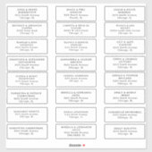 Gästebuchetiketten schneiden Vinyl Sticker (Blatt)