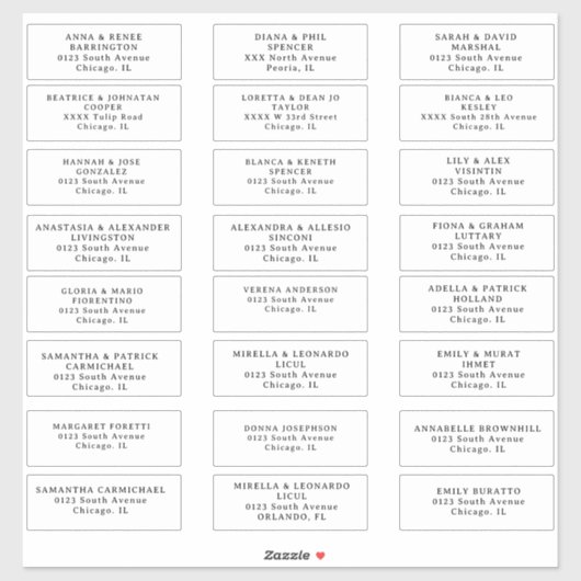 Gästebuchetiketten schneiden Vinyl Sticker (Blatt)