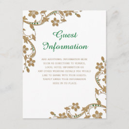 Gästebuchinformationen für Smarald und Gold Begleitkarte