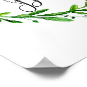 Gästebuchschild für Grünpflanzen. Hochzeit in Aqua Poster (Ecke)