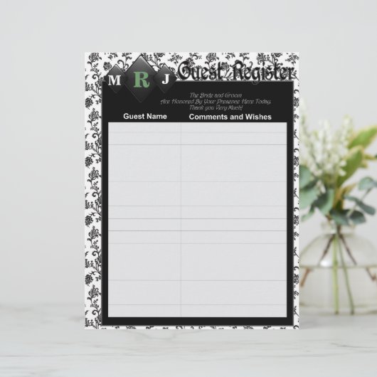 Gästebuchseiten für das Hochzeitsalbum (Stehend Vorderseite)