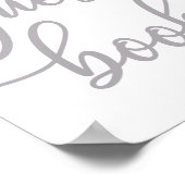 Gästebuchsignatur Elegant Silver Calligraphy Poster (Ecke)