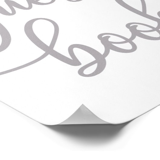 Gästebuchsignatur Elegant Silver Calligraphy Poster (Ecke)