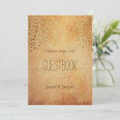 Gästebuchsignatur - Goldene Confetti Hochzeit (Stehend Vorderseite)