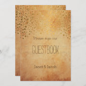 Gästebuchsignatur - Goldene Confetti Hochzeit (Vorne/Hinten)