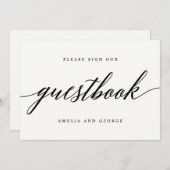 Gästebuchsignatur - Moderne Schrift Einladung (Vorne/Hinten)