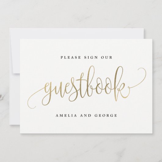 Gästebuchsignatur - Schöne Kalligrafie Einladung (Vorderseite)