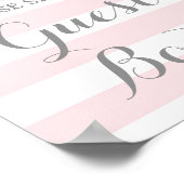 Gästebuchsignatur Silver Snow Pink Stripes Poster (Ecke)