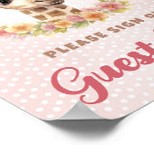 Gästebuchsignatur-Station Girl Safari Geburtstag Poster (Ecke)