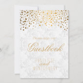 Gästebuchsignatur - Stilvolle Gold Confetti (Rückseite)