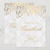 Gästebuchsignatur - Stilvolle Gold Confetti (Vorne/Hinten)