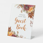 Gästebuchsignatur zum Thema Herbst Sockelschild (Vorderseite)