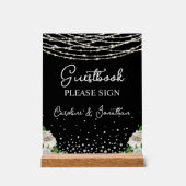 Gästebuchsignierung schwarze Signierungszeichen Li Acrylschild (Vorderseite)