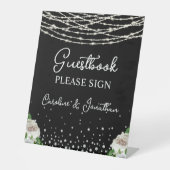 Gästebuchsignierung schwarze Signierungszeichen Li Sockelschild (Vorderseite)