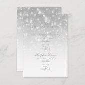 Gästebuchsinformationen Silver Bokeh Sparkights Begleitkarte (Vorne/Hinten)