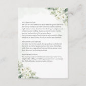 Gästebuchskarte für geometrische weiße Flora Begleitkarte (Rückseite)