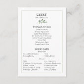 Gästebuchskarte mit Angaben zur Hochzeit Begleitkarte (Vorderseite)