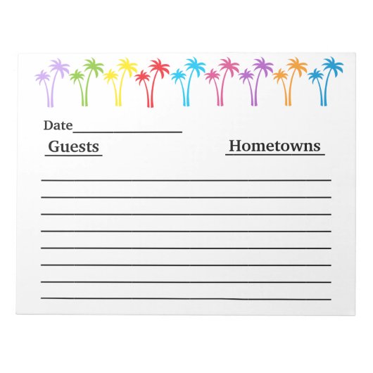 Gästebuchstitel Notizblock (Vorderseite)