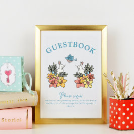 Gästebuchunterschrift für OsterBaby-Dusche Poster