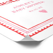 Gästebuchunterschrift für Rosa und Rotes Herz Poster (Ecke)