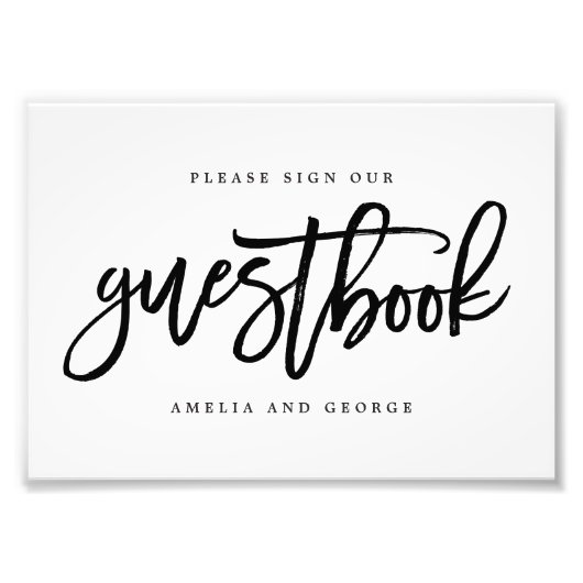 Gästebuchunterschrift Wählen Sie Ihre Größe als Pi Fotodruck (Vorne)