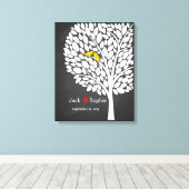 Gästebuchvögel gelb leinwanddruck (Insitu (Holzboden))