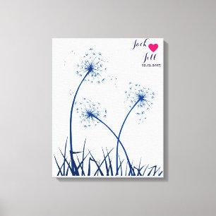 Gästebuchzettel-Löwennavy Leinwanddruck