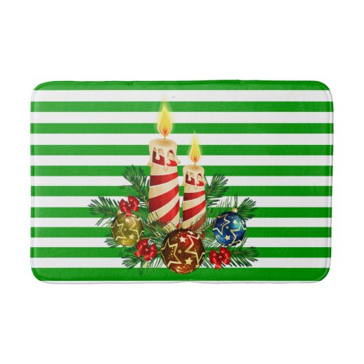 Gästehaus Badezimmer Weihnachtsstreifen Badematte (Vorderseite)