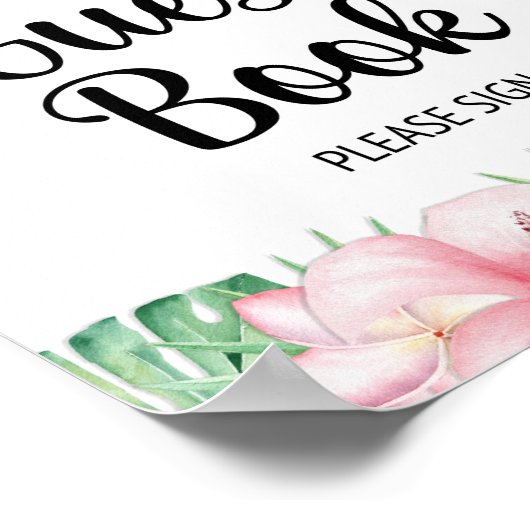 Gästekabine - Tropenrosa Floral Poster (Ecke)