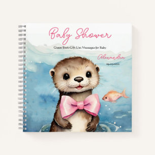 Gästekarte Baby Otter Girl Baby Shower Notizblock
