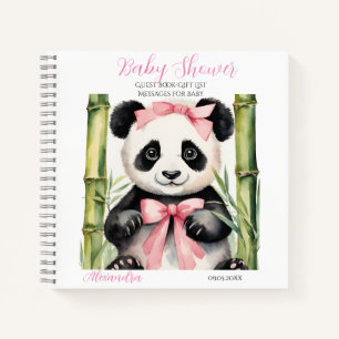 Gästekarte Baby Panda Bear Girl Baby Shower Notizblock